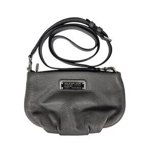 MARC JACOBS GRAY MINI CROSSBODY BAG WORKWEAR PEBBLED LEATHER MODEL: M0009470